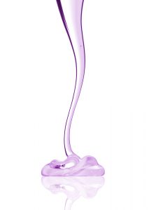 purple gel being poured